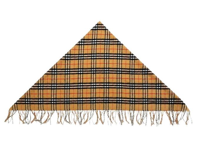 Burberry Beiger Kaschmir-Schal mit Karomuster