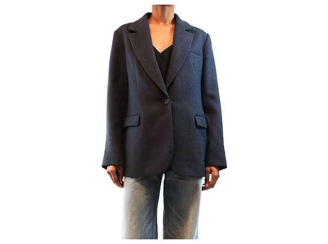 Autre Marque Navy Herringbone blazer - size XS Navy blue