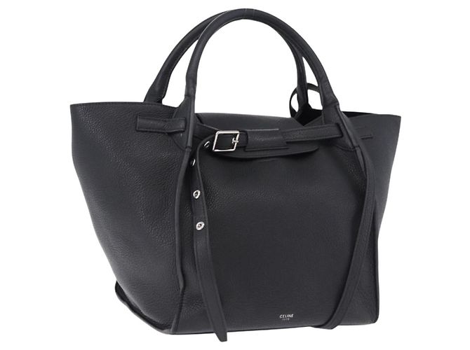 Céline CELINE Big Bag Small Leather 2way Black Silver