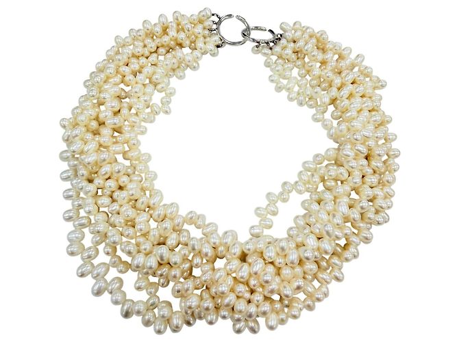 Collar de perlas de agua dulce Torsade Tiffany & Co. Plata Blanco