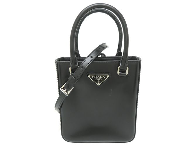 Borsa a mano Prada Small in pelle spazzolata da donna Nero