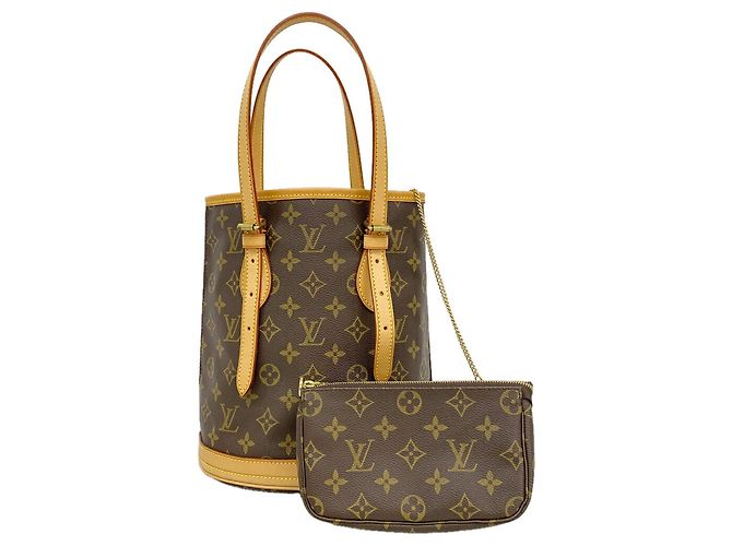 Louis Vuitton Monogram Bucket PM Tote Bag Braun