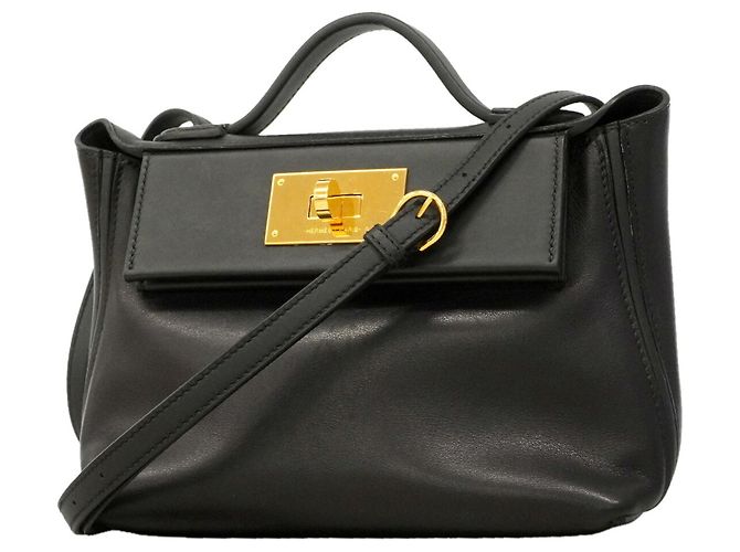 Hermès Hermes Sac 24 Swift 21 Handbag Noir