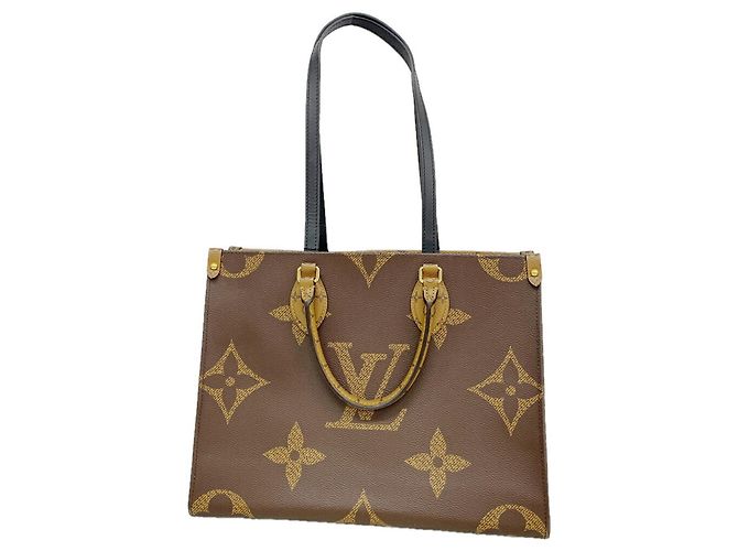 Borsa Tote Louis Vuitton Monogram Giant Reverse OnTheGo MM Marrone
