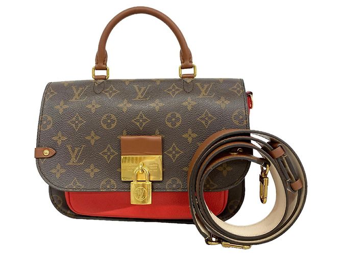 Bolsa Louis Vuitton Monogram Vaugirard PM Marrom Vermelho