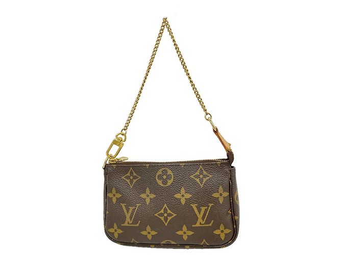Louis Vuitton Monogram Mini Pochette Accessoires Castaño