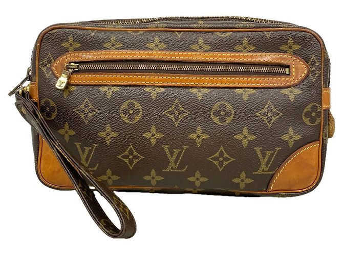 Borsa a pochette Louis Vuitton Monogram Marly Dragonne GM Marrone