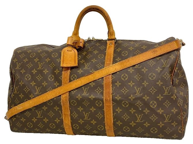 Louis Vuitton Boston Monogram Keepall Bandoulière 55 Marrone