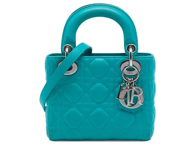 Dior Blue Mini Lambskin Cannage Lady Dior Bleu