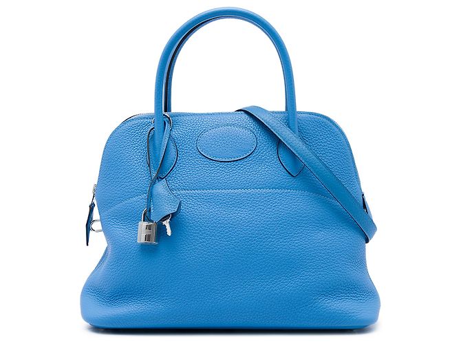 Hermès Blue Clemence Bolide 31 Bleu