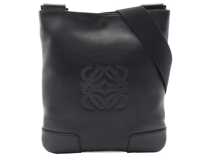 Borsa a tracolla Anagram LOEWE in pelle nera Nero
