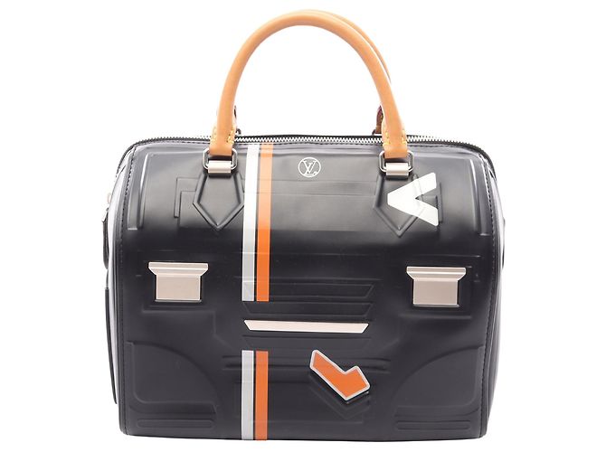 Louis Vuitton Space Speedy 25 em couro de bezerro preto
