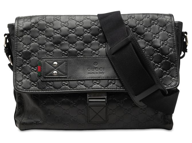 Bolso bandolera Gucci Black Guccissima Web Negro