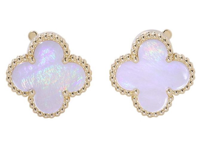 Pendientes Van Cleef & Arpels Alhambra Blanco Amarillo