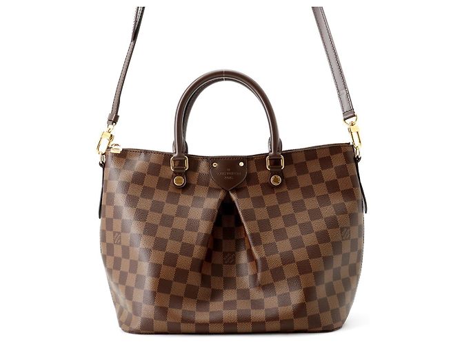 Sac à main Louis Vuitton Damier Ebene Siena PM Marron Damier ebène