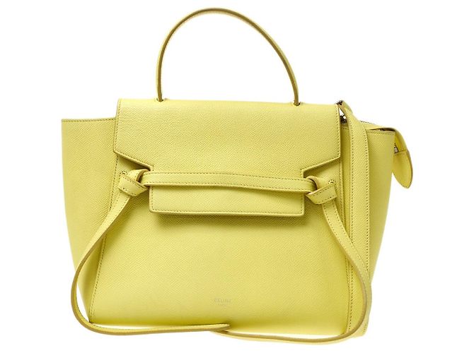 Céline Celine Belt Leather Micro Yellow