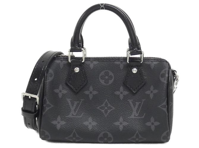 Sac à main Louis Vuitton Monogram Eclipse Nano Speedy Noir Monogramme
