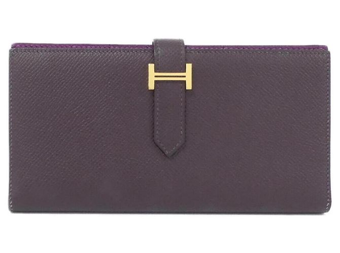 Hermès Cartera Hermes Bearn Soufflé Verso Púrpura