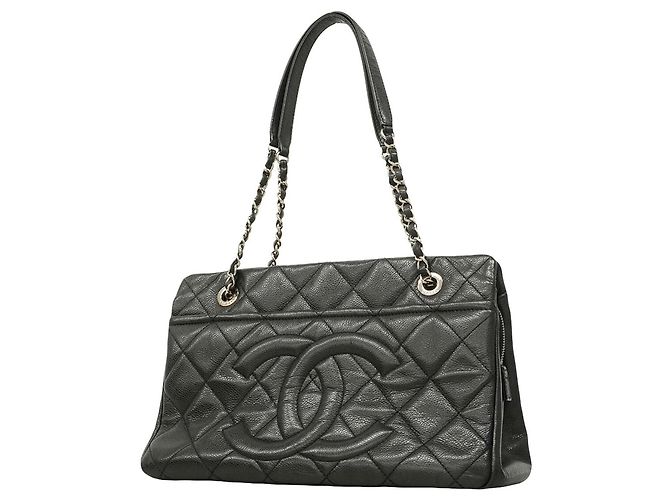 Saco Tote Chanel em couro de bezerro grão preto