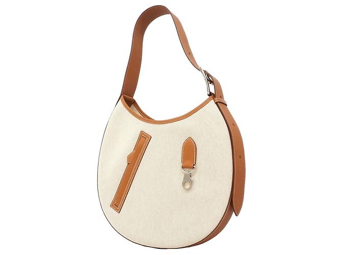 Hermès Borsa a tracolla Hermes Arson Toile H D'oro