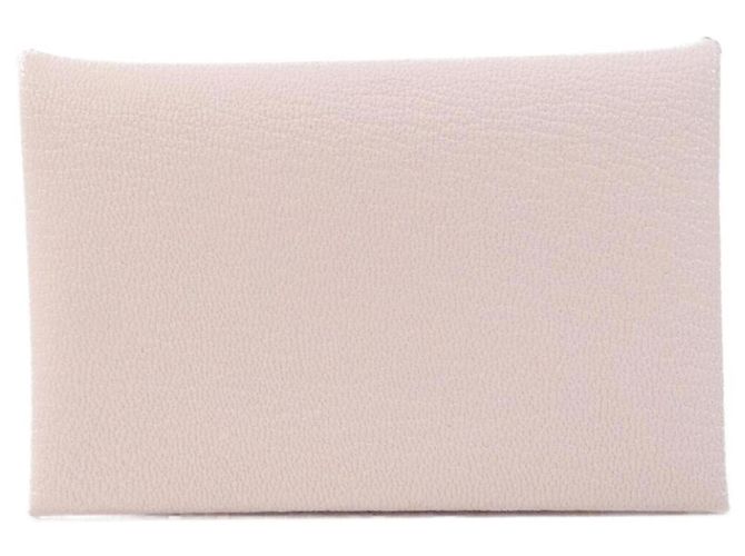 Hermès Hermes Calvi Pink Chevre Leather Card Case
