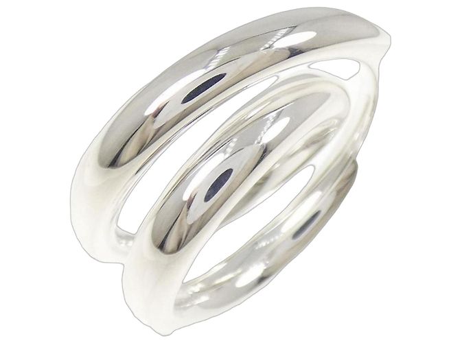 Ring Hermès Anel Faixa Vertige Hermes em Prata 925