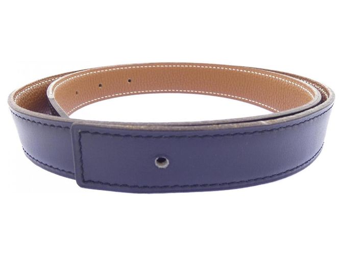 Hermès Cinturón reversible Hermes 24mm Castaño Negro