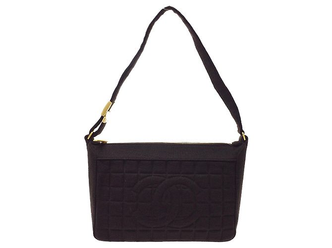 Chanel Chocolate Bar CC Quilted Jersey Medium Marron