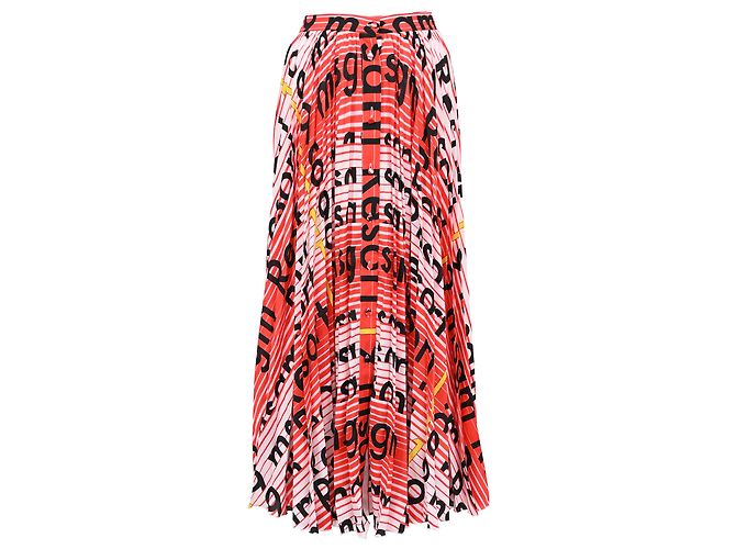 MSGM Midirock mit Allover-Logo-Print aus multicolorigem Polyester Mehrfarben