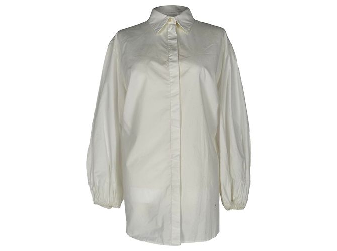 Blusa abotonada The Row en algodón blanco