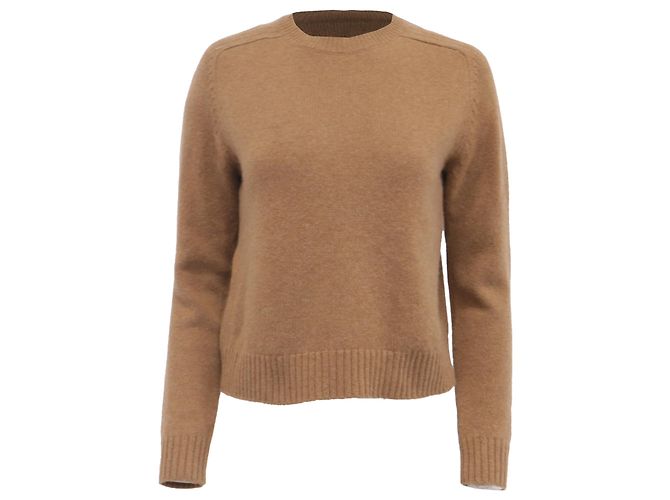 Nili Lotan Strickpullover mit Rundhalsausschnitt aus brauner Merinowolle