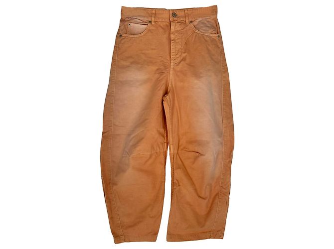 Pantalones Barrel Wideleg Loewe en algodón naranja