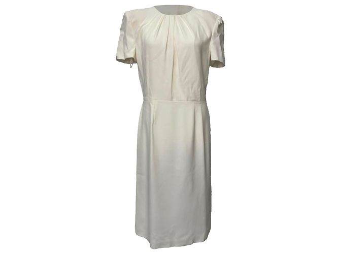 Abito midi a maniche corte Alexander Mcqueen in viscosa bianca Bianco