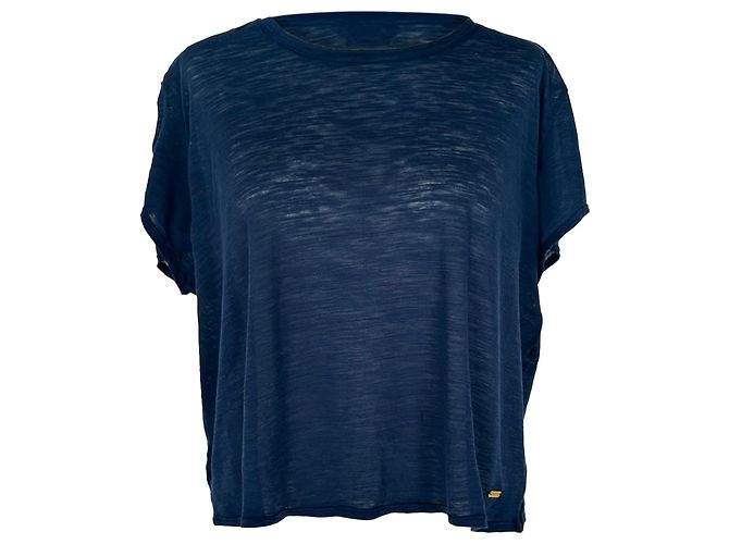 T-shirt com decote canoa Tom Ford em algodão azul