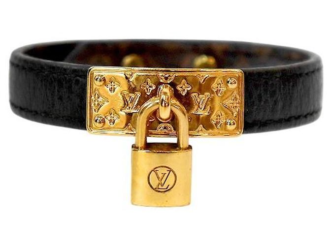 Louis Vuitton Bracciale Nanogram Lockit Gold Nero