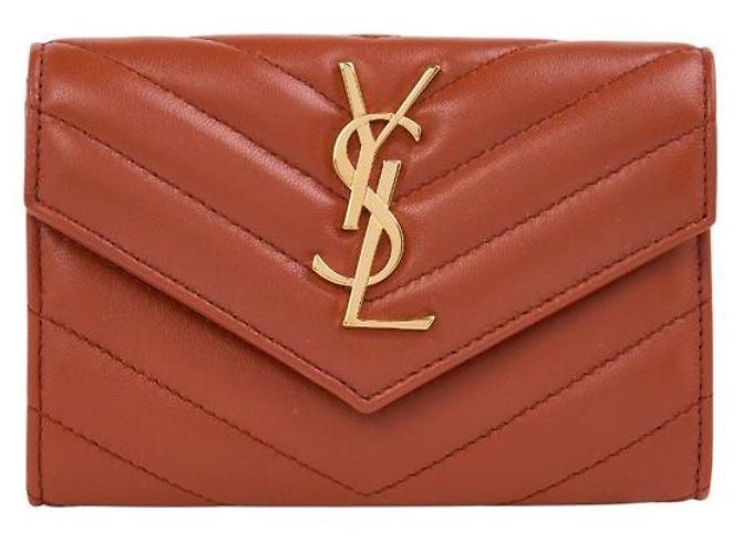 Saint Laurent Cassandra Matelassé Wallet Red