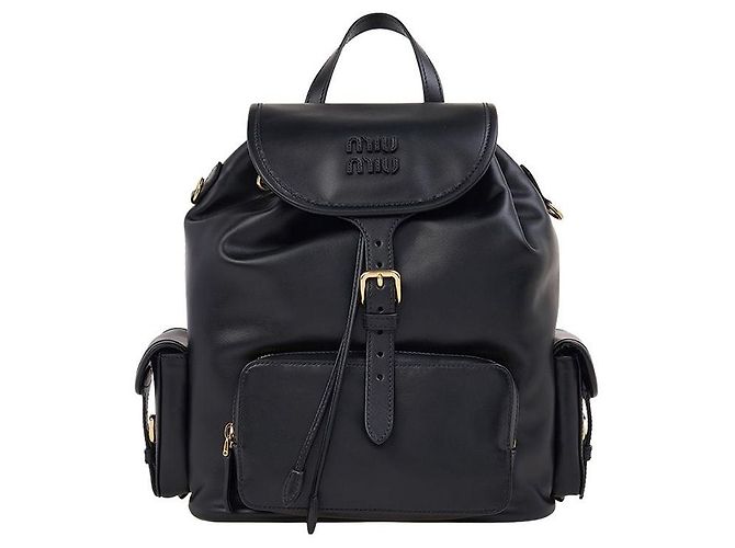 Miu Miu (OOO) Women's Leather Backpack Black