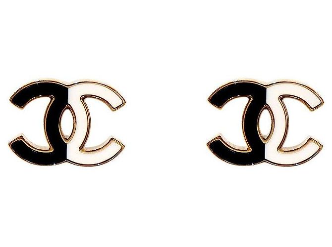 Chanel Orecchini CC Nero e Bianco