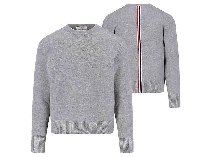 Pull en maille de laine Thom Browne Gris Marron