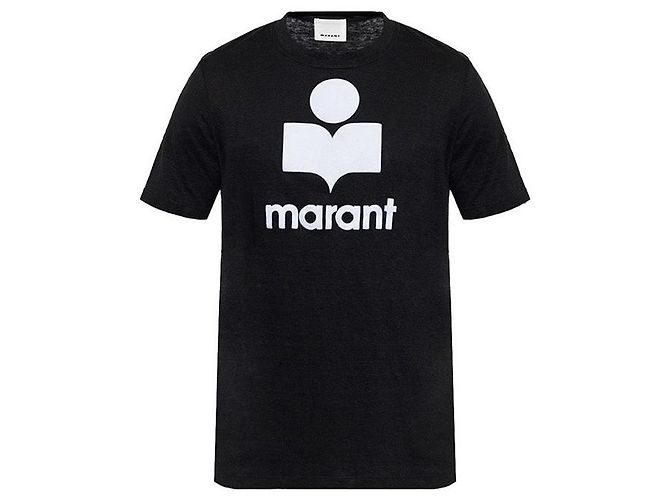 Isabel Marant Leinen T-Shirt Schwarz