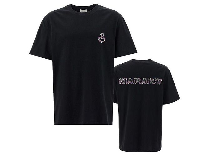 Isabel Marant T-Shirt mit besticktem Logo Schwarz