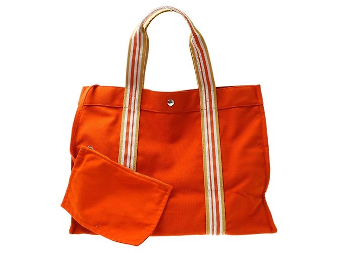 Hermès Hermes Beach Tote Cotton Laranja