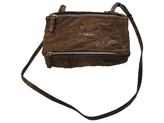 Givenchy Borsa a tracolla Pandora Mini Wrinkled Marrone