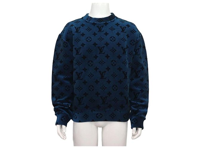Louis Vuitton Iridescent Monogram Jacquard Sweatshirt Strick-T-Shirt für Herren Schwarz