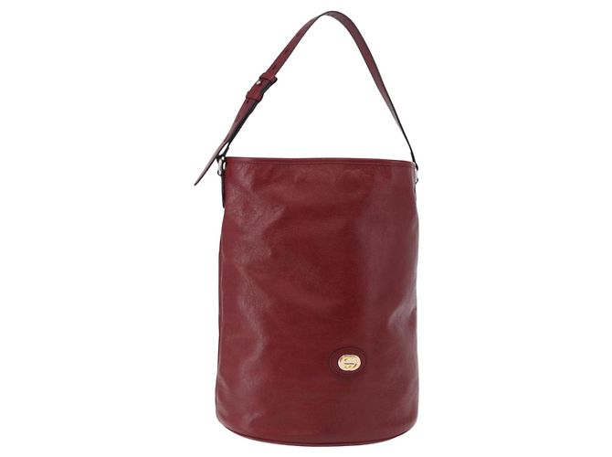 GUCCI Bolsa de ombro em couro vermelho prata 598086