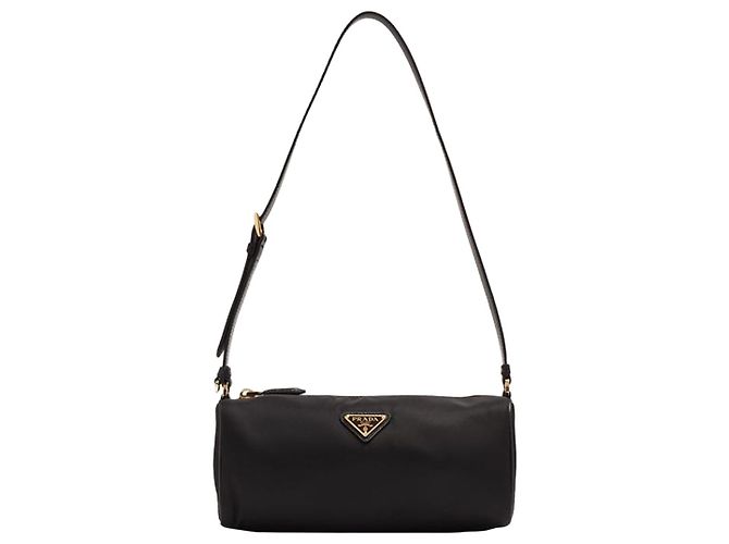 Prada Borsa a tracolla pouch in nylon con logo triangolare Nero