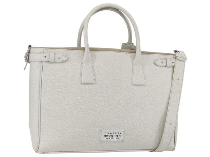 Maison Martin Margiela Maison Margiela 5AC Hand Bag Leather 2way White Silver