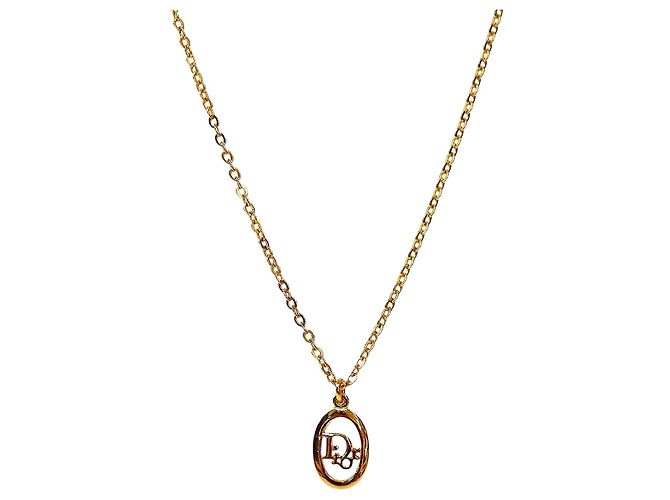 Dior Runde Oblique Goldhalskette Golden