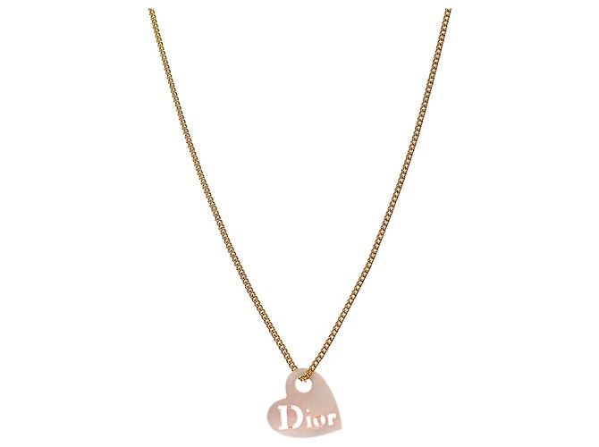 Dior Collier cœur en nacre et or Doré