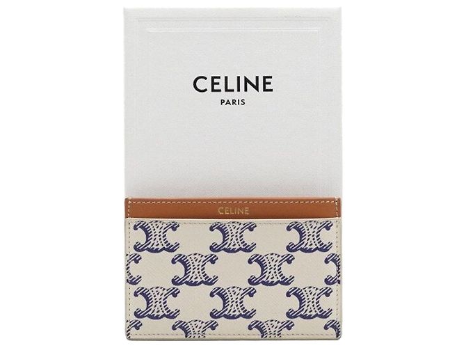 Céline Tarjetero de lona Triomphe azul